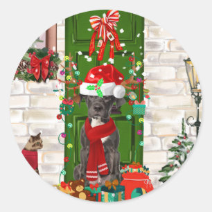 Great Dane Dog Christmas Classic Round Sticker