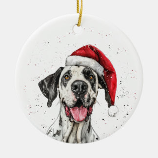Great Dane Dog Christmas Personalized Ceramic Ornament