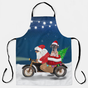 Great Dane dog Christmas Santa Claus  Apron
