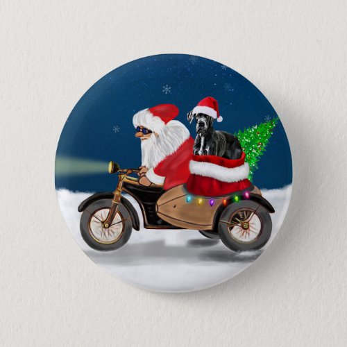 Great Dane dog Christmas Santa Claus   Button