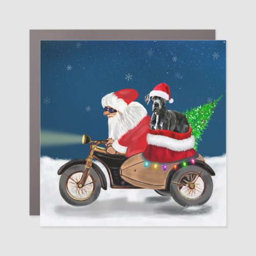 Great Dane dog Christmas Santa Claus   Car Magnet