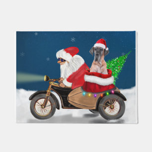 Great Dane dog Christmas Santa Claus Doormat