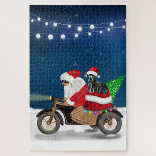 Great Dane dog Christmas Santa Claus Jigsaw Puzzle