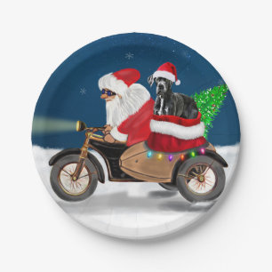 Great Dane dog Christmas Santa Claus Paper Plates