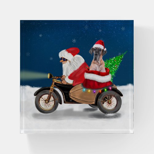 Great Dane dog Christmas Santa Claus  Paperweight