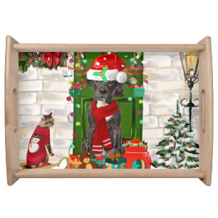 Great Dane Dog Christmas Serving Tray
