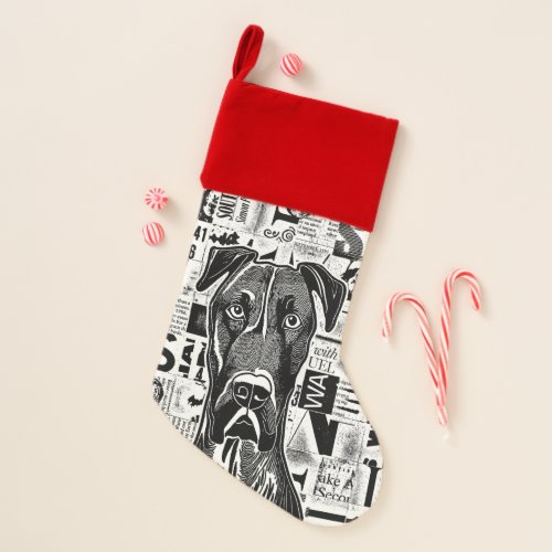 Great Dane Dog Christmas Stocking