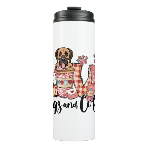 Great Dane Dog Coffee Lover Dog Mom Valentines Day Thermal Tumbler