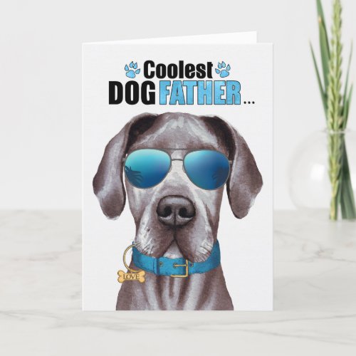 Great Dane Dog Coolest Dad Fathers Day Holiday Card