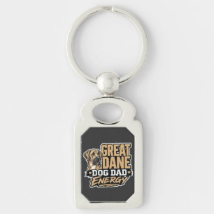 Great Dane Dog Dad Energy Keychain