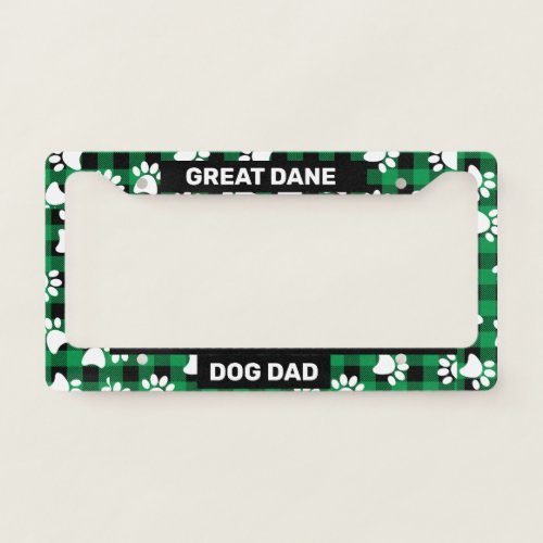 Great Dane Dog Dad License Plate Frame