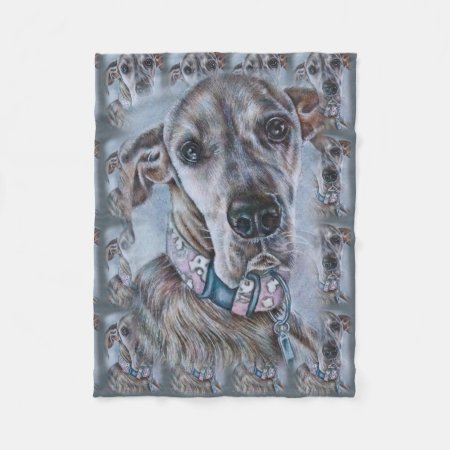 Great Dane Dog Drawing Dog Art Fleece Blanket