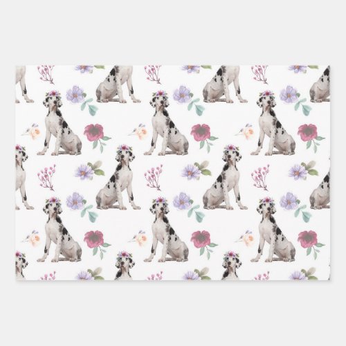 Great Dane Dog Fan Men Women  Kids Dog Lover Wrapping Paper Sheets