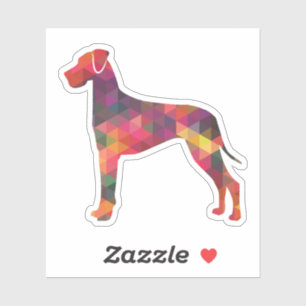 Great Dane Dog Geometric Pattern Silhouette Multi Sticker
