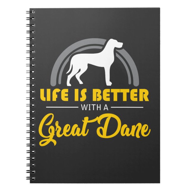 Great Dane Dog Gift - Pet Owner Animal Love Notebook (Front)
