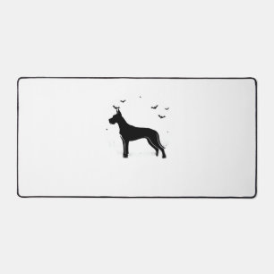 Great Dane Dog – Halloween Moon Silhouette Classic Desk Mat