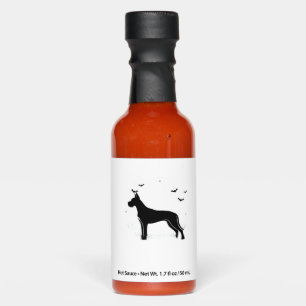 Great Dane Dog � Halloween Moon Silhouette Classic Hot Sauces