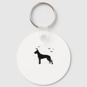 Great Dane Dog � Halloween Moon Silhouette Classic Keychain