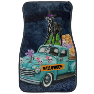 Great Dane Dog Halloween Truck Scary Night Car Floor Mat