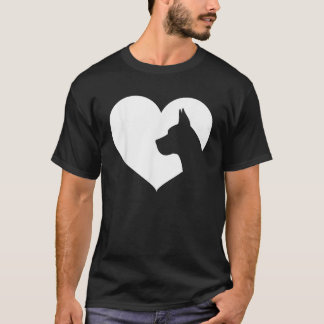 Great Dane Dog Heart Silhouette Great Dane T-Shirt