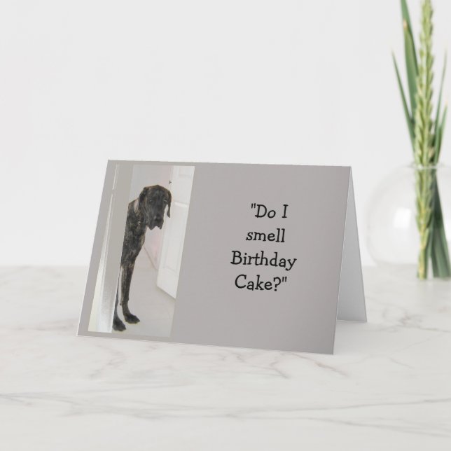 Great Dane Dog Humor Mom Birthday Cake Fun Card (Front)
