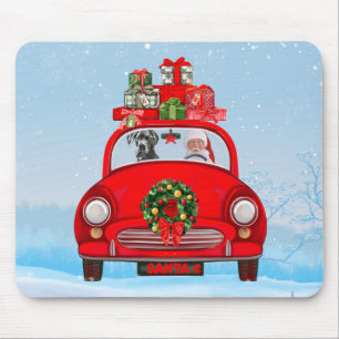 Great Dane Dog In Car With Santa Claus Mouse Pad