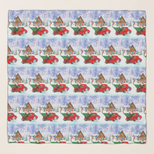 Great Dane Dog In Christmas Delivery Truck Snow Scarf