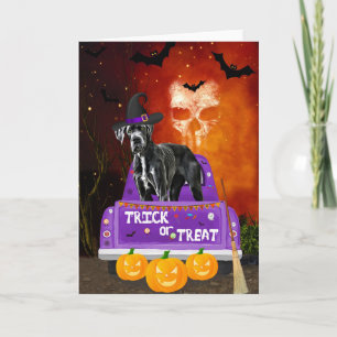 Great Dane Dog in Halloween Truck Card