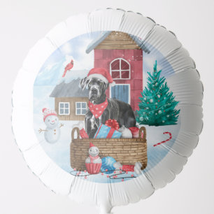Great Dane Dog In snow Christmas Dog House Balloon