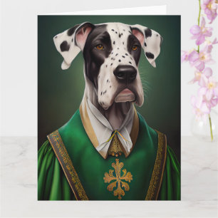 Great Dane Dog in St. Patrick's Day Dress Card