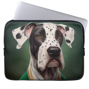 Great Dane Dog in St. Patrick's Day Dress Laptop Sleeve