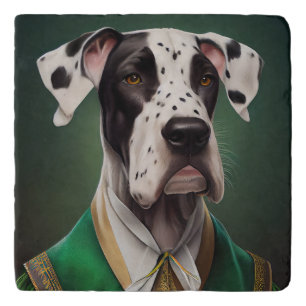 Great Dane Dog in St. Patrick's Day Dress Trivet