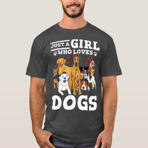 Great Dane Dog Just a Girl Who Loves Dogs  T_Shirt
