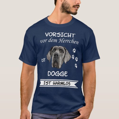 Great Dane Dog Ladies Mens Gift Harmless T_Shirt