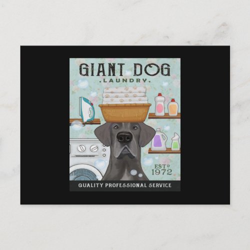 Great Dane Dog Laundry Company Announcement Postcard