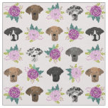 Great Dane dog lavender florals Fabric