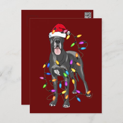 Great Dane Dog Light Decor Christmas Dog Lovers Postcard