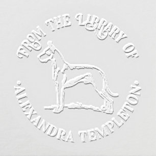 Great Dane Dog Line Art Library Book Name Embosser