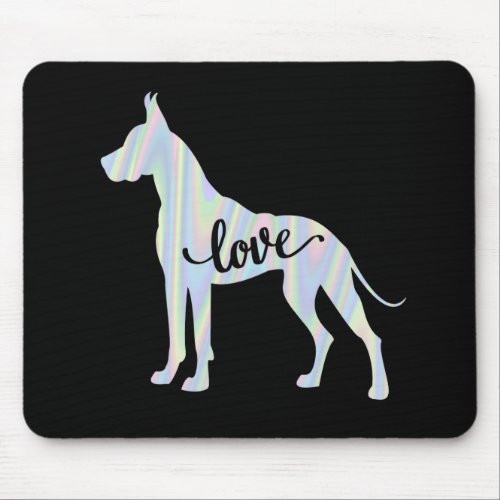 Great Dane Dog Love Mouse Pad