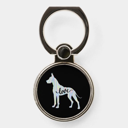 Great Dane Dog Love Phone Ring Stand