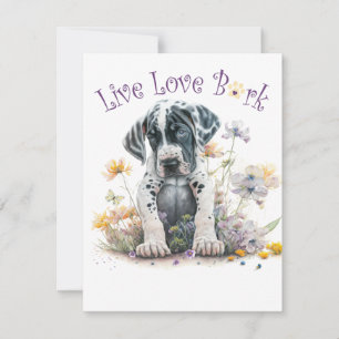 Great Dane Dog Mom Floral Note Card