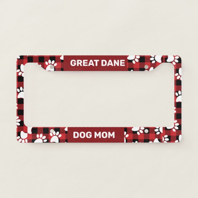 Great Dane Dog Mom  License Plate Frame (Front)