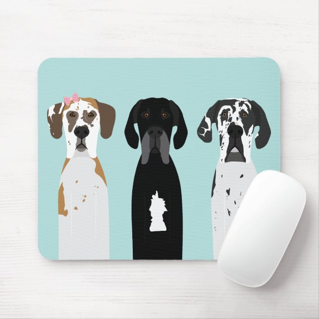Great Dane Dog Mouse Pad (With Mouse)