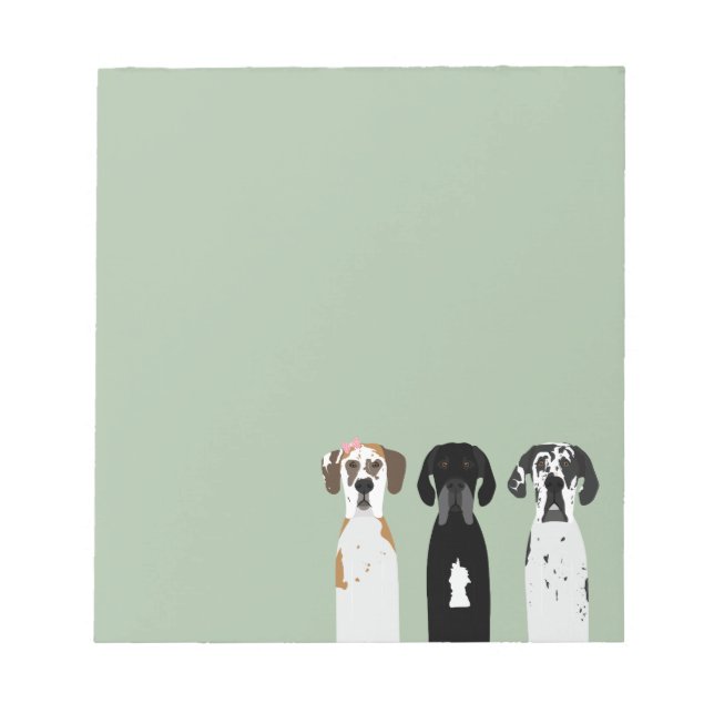 Great Dane Dog Notepad (Front)