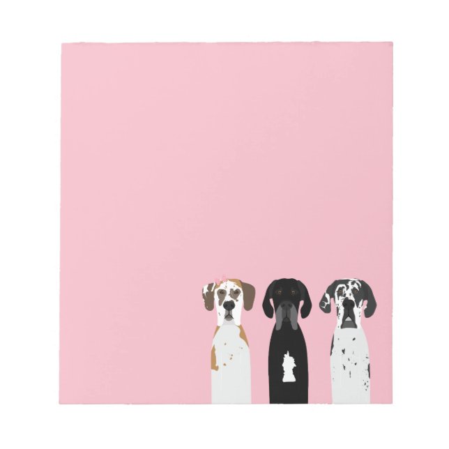 Great Dane Dog Notepad (Front)