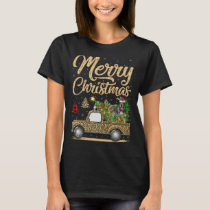 Great Dane Dog On Christmas Tree Leopard Truck Xma T-Shirt