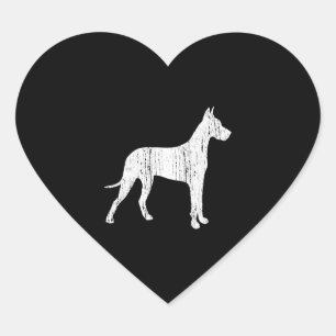 Great Dane Dog Owner Gift Vintage Animal Heart Sticker