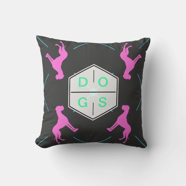 Great Dane Dog Pattern Throw Pillow (Front)