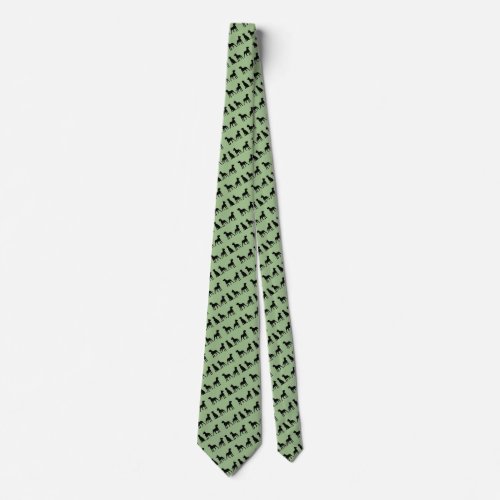 Great Dane Dog Pet Animal Black Green Pattern Neck Tie