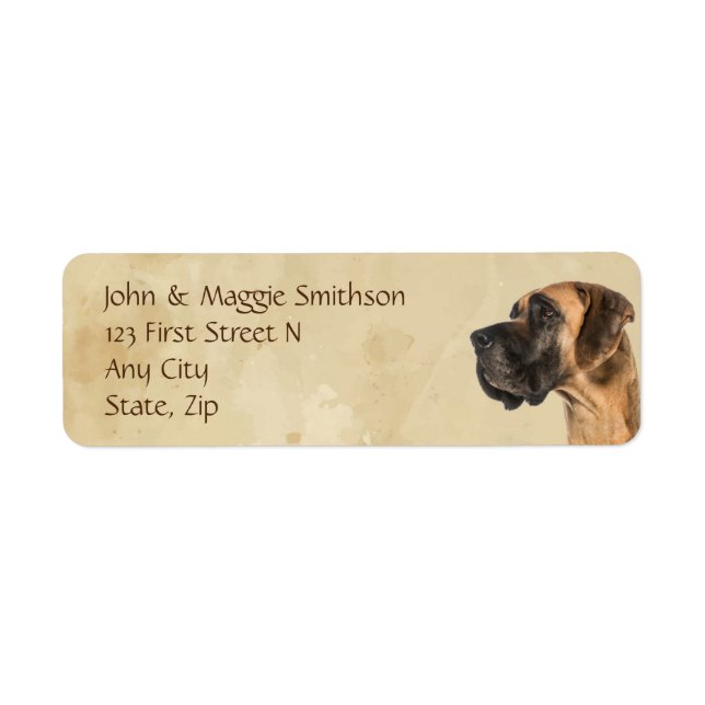 Great Dane Dog Pet Animal  Label (Front)